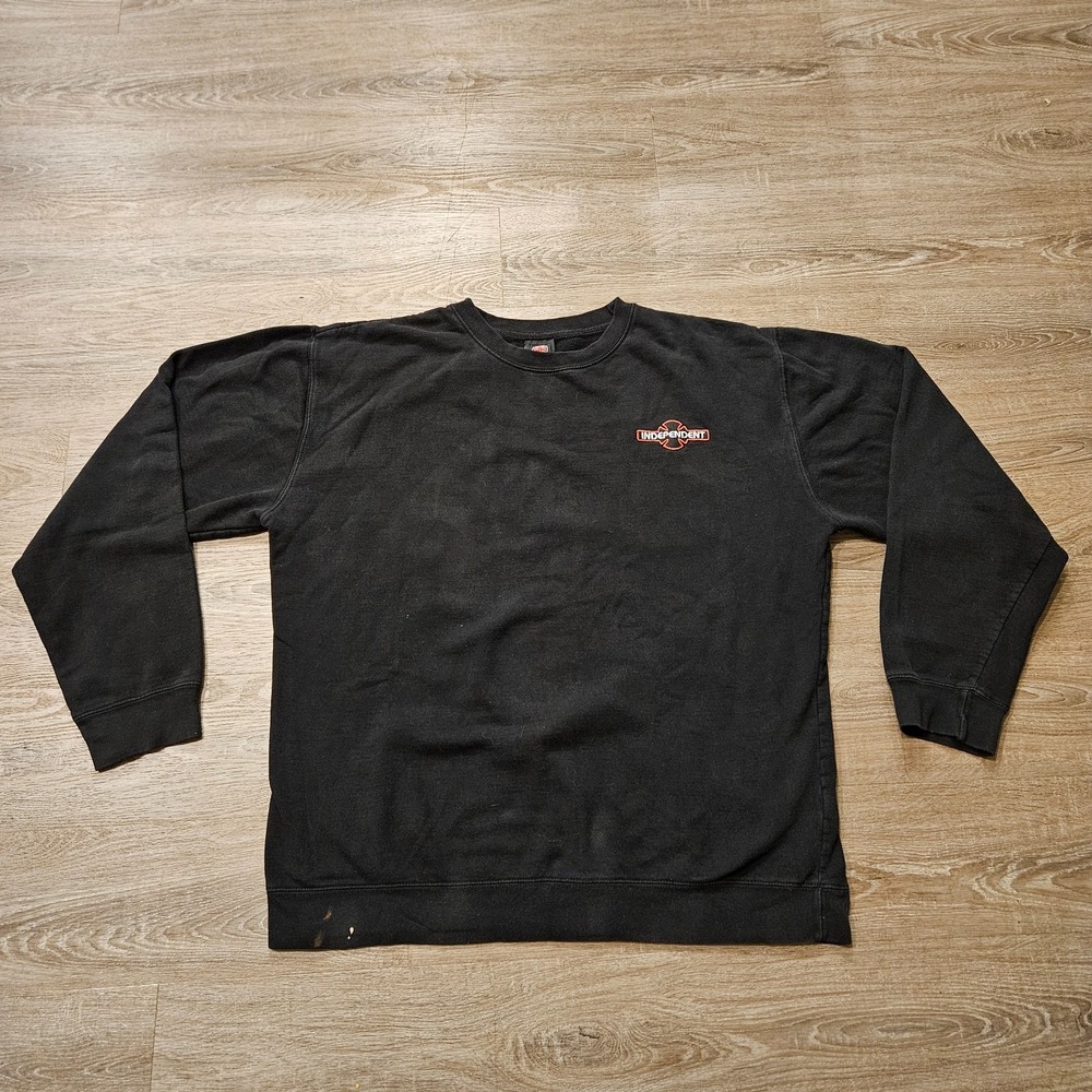 Vintage Independent Trucks Crewneck Sweatshirt Mens XL Black Skateboard Y2K